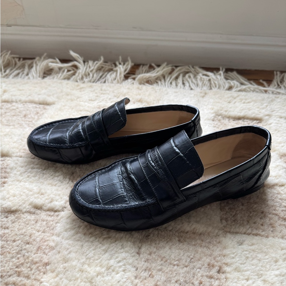 Jamie Haller Loafer Size 37.5 Black Croc